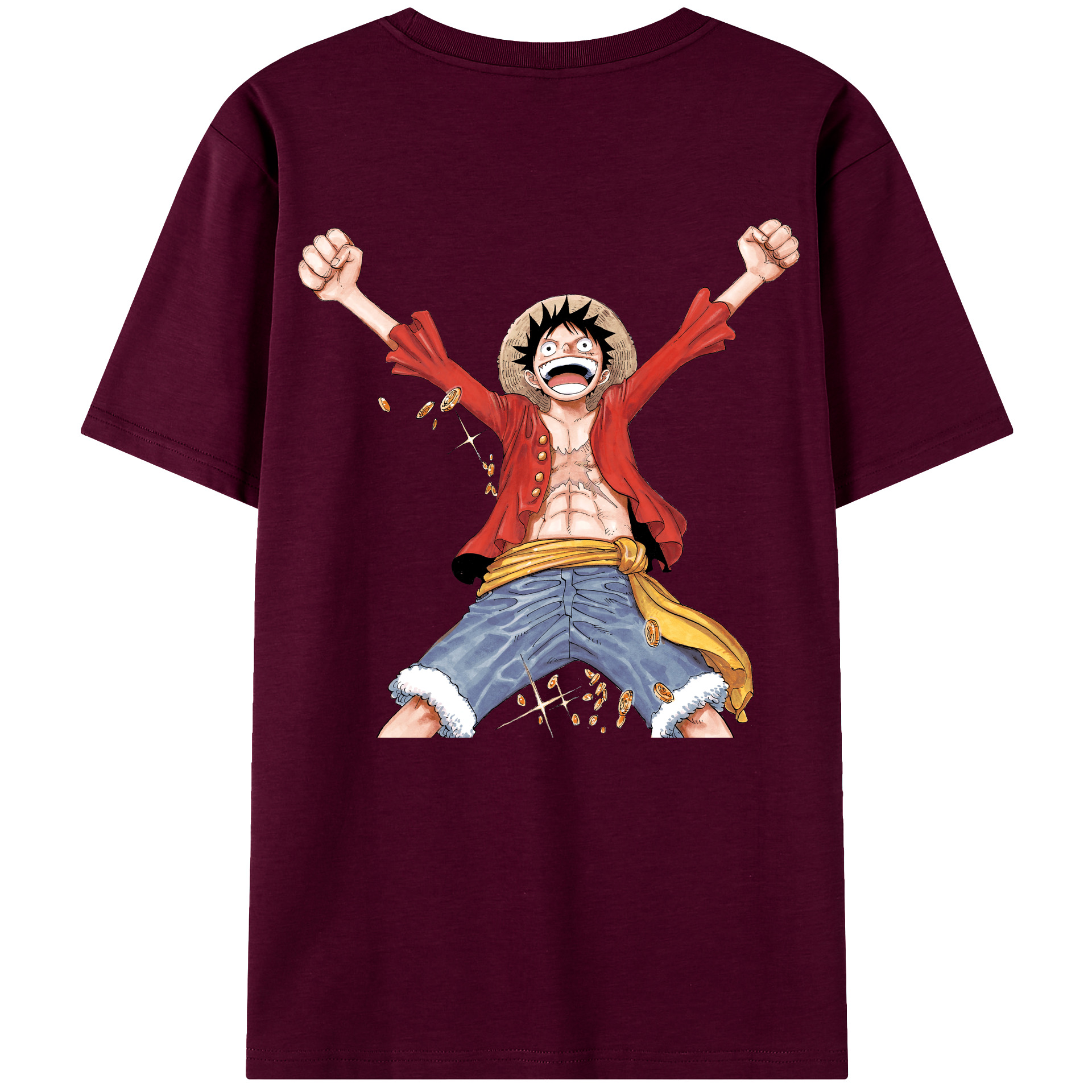 ワンピース モンキー・D・ルフィ ONE PIECE Monkey D. Luffy レディース半袖Tシャツ(バックプリント)